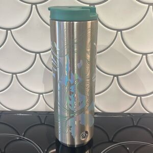 Starbucks Siren Metal 16oz Tumbler Silver and Green